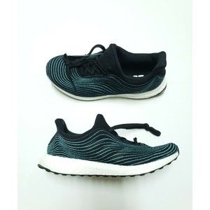 Adidas UltraBoost DNA Parley Core Black Blue Men's Running Shoes Sz 8 EH1184